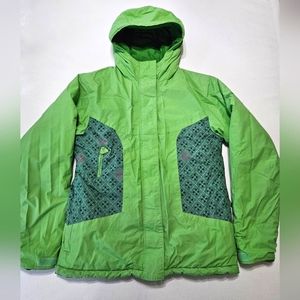Columbia Omni-shield Full Zip Reversible Jacket Green Ski youth 18/20